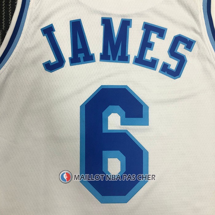 Maillot Los Angeles Lakers LeBron James NO 6 Classic 2019-20 Blanc